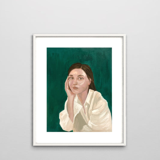 Limited Fine art print "Ennui in Emerald: A Contemplation on Stillness"