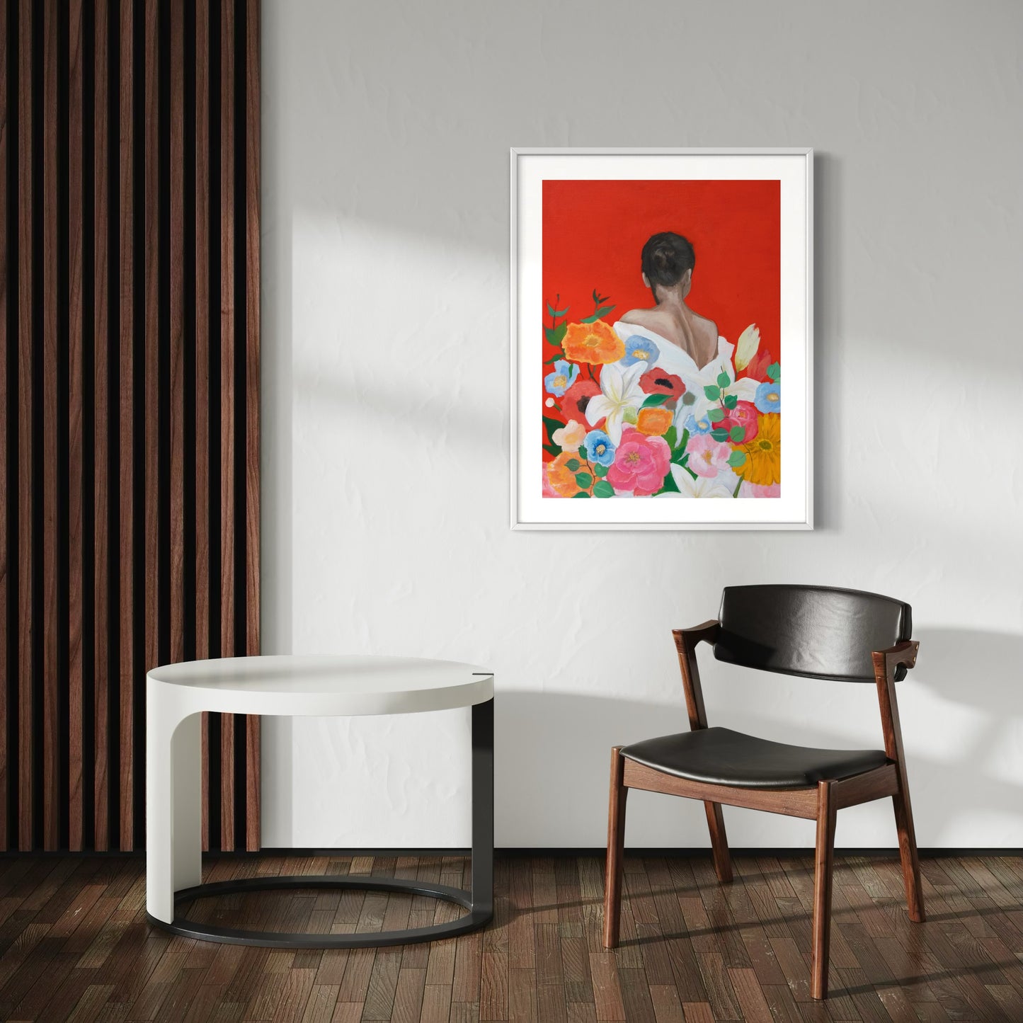 Limited fine art print ''Crimson Reverie: A Symphony of Womanhood and Nature"